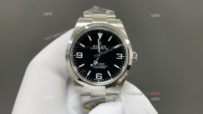 Clean Factory Rolex Air-King 3132 Black Face Watch 39mm